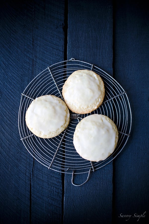 These Glazed Meyer Lemon Cookies are soft and delicate with a sweet, citrus flavor! Get the recipe from SavorySimple.net