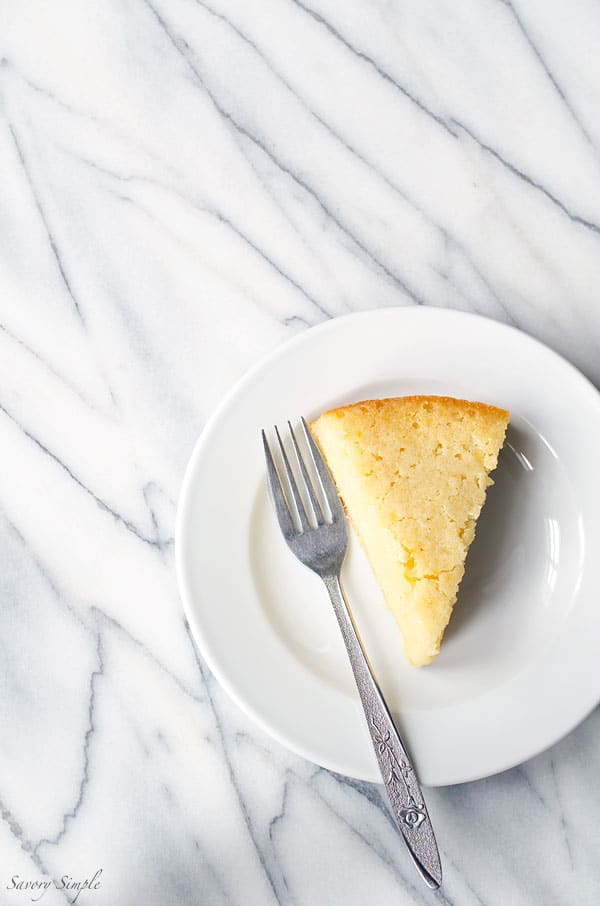 A slice of crushed pineapple cake.