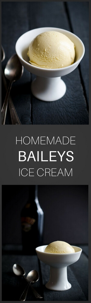 Irish Cream is the perfect base for this amazing Baileys ice cream! It’s wonderful served plain or with a bit of chocolate sauce drizzled on top.
