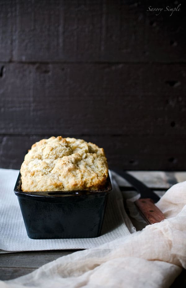 This summer ale beer bread has hints of lemon and pepper. No kneading required, ready in under an hour! Get this easy-to-follow recipe from SavorySimple.net