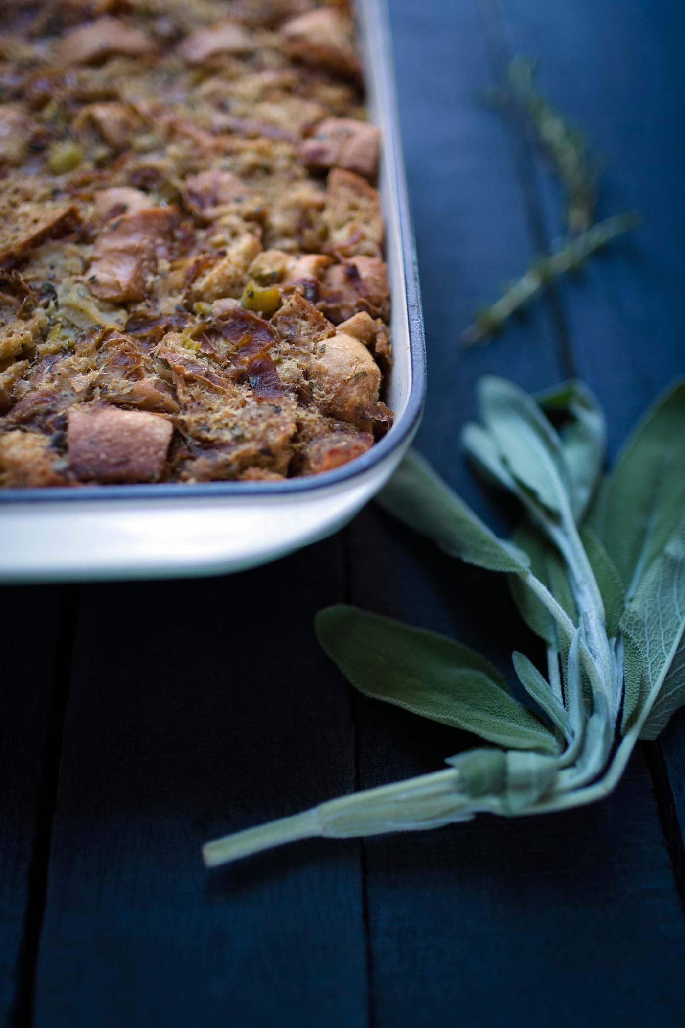 This Caramelized Onion Stuffing with Apples and Herbs is a flavorful Thanksgiving side dish that the whole family will love! Get the recipe from SavorySimple.net