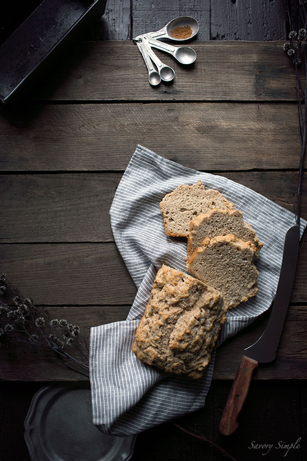 A photo of sliced pumpkin bread.