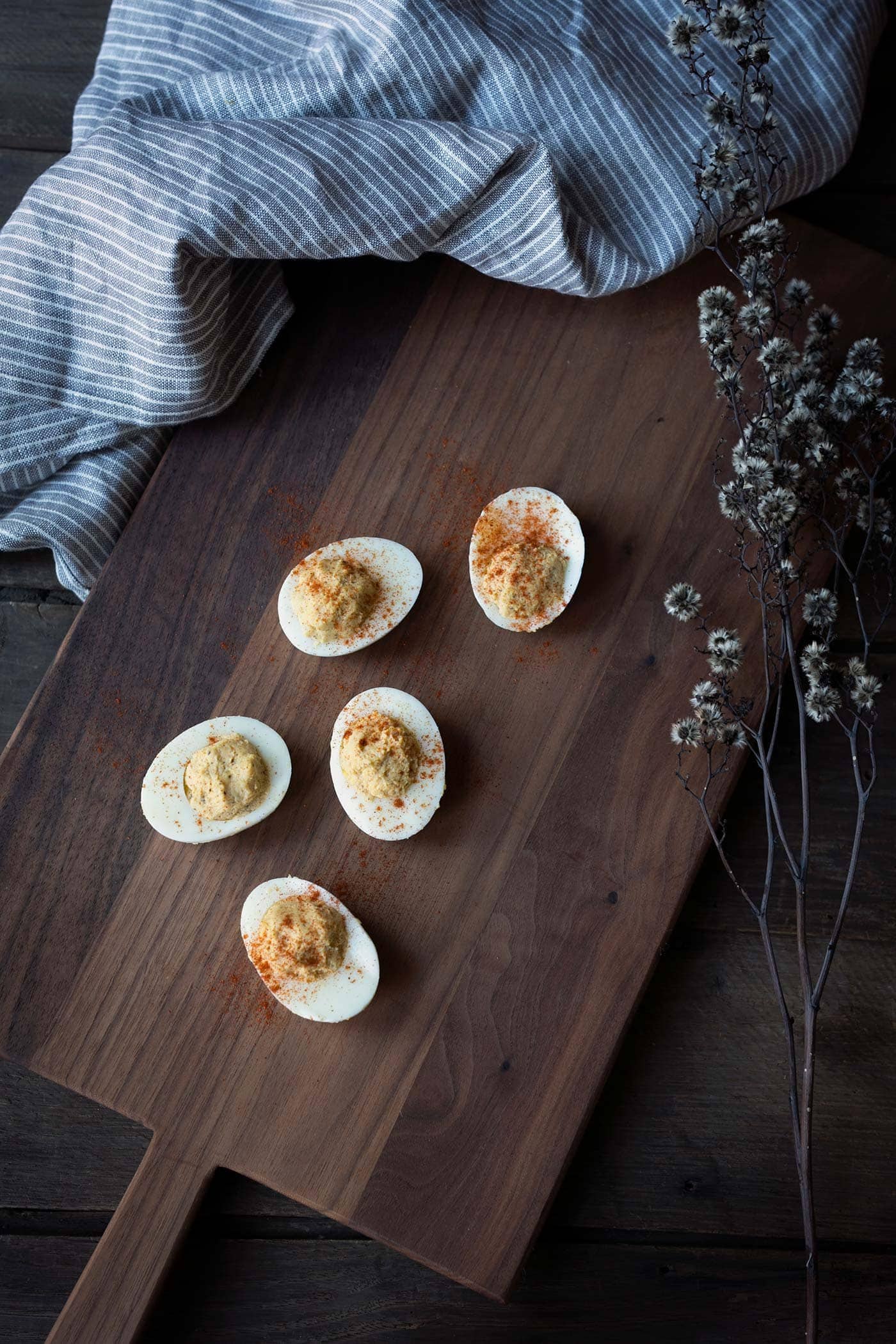 Old Bay Deviled Eggs are an easy, flavorful appetizer that's ready in under 30 minutes. They're also low carb and gluten-free! Get the recipe from SavorySimple.net.