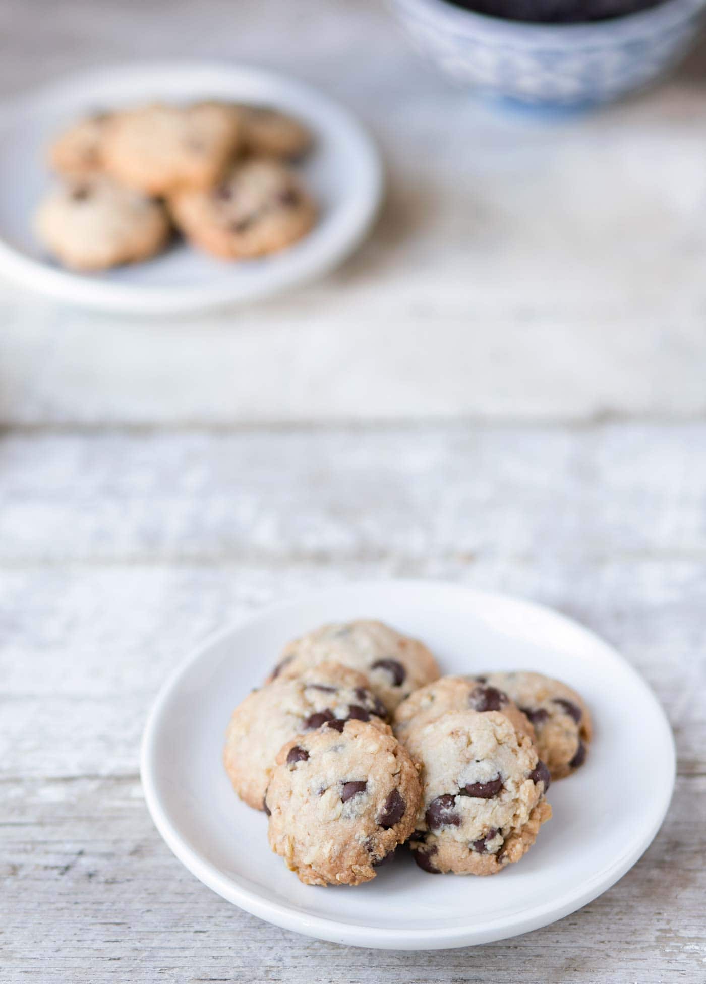 Chocolate Chip Oatmeal Shortbread Cookies are delicate, flaky & buttery. This easy recipe uses 6 basic ingredients that you probably already have on hand! Get the recipe from SavorySimple.net.