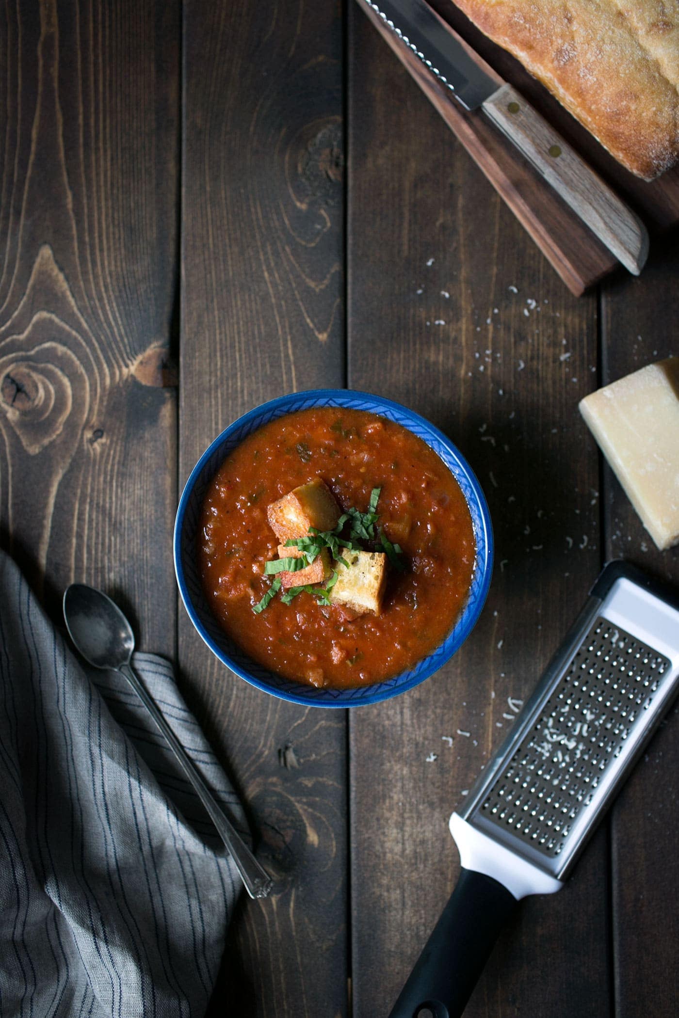 Pappa Al Pomodoro, aka Tomato Bread Soup, is a simple Tuscan soup that is total comfort food and perfect for enjoying year round! SavorySimple.net
