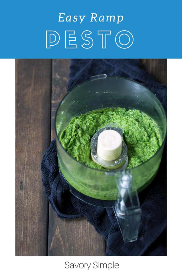 Ramp Pesto is a creamy, bold, flavorful condiment highlighting wild leeks. Add this spring treat to pasta, serve it with fish, meat or poultry, or spread it on crostini! Ramp pesto also freezes beautifully, making it a perfect way to preserve ramps so you can enjoy them throughout the year.