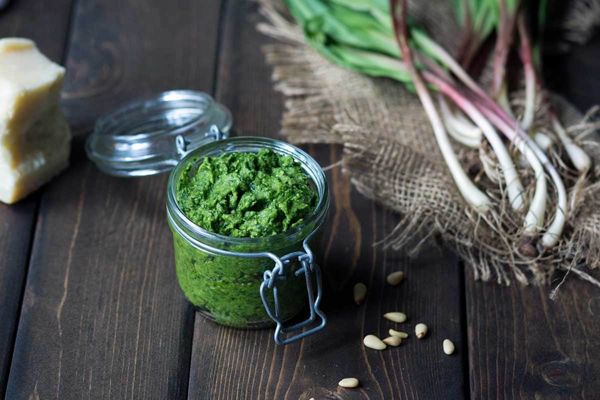 Ramp Pesto in a mason jar.