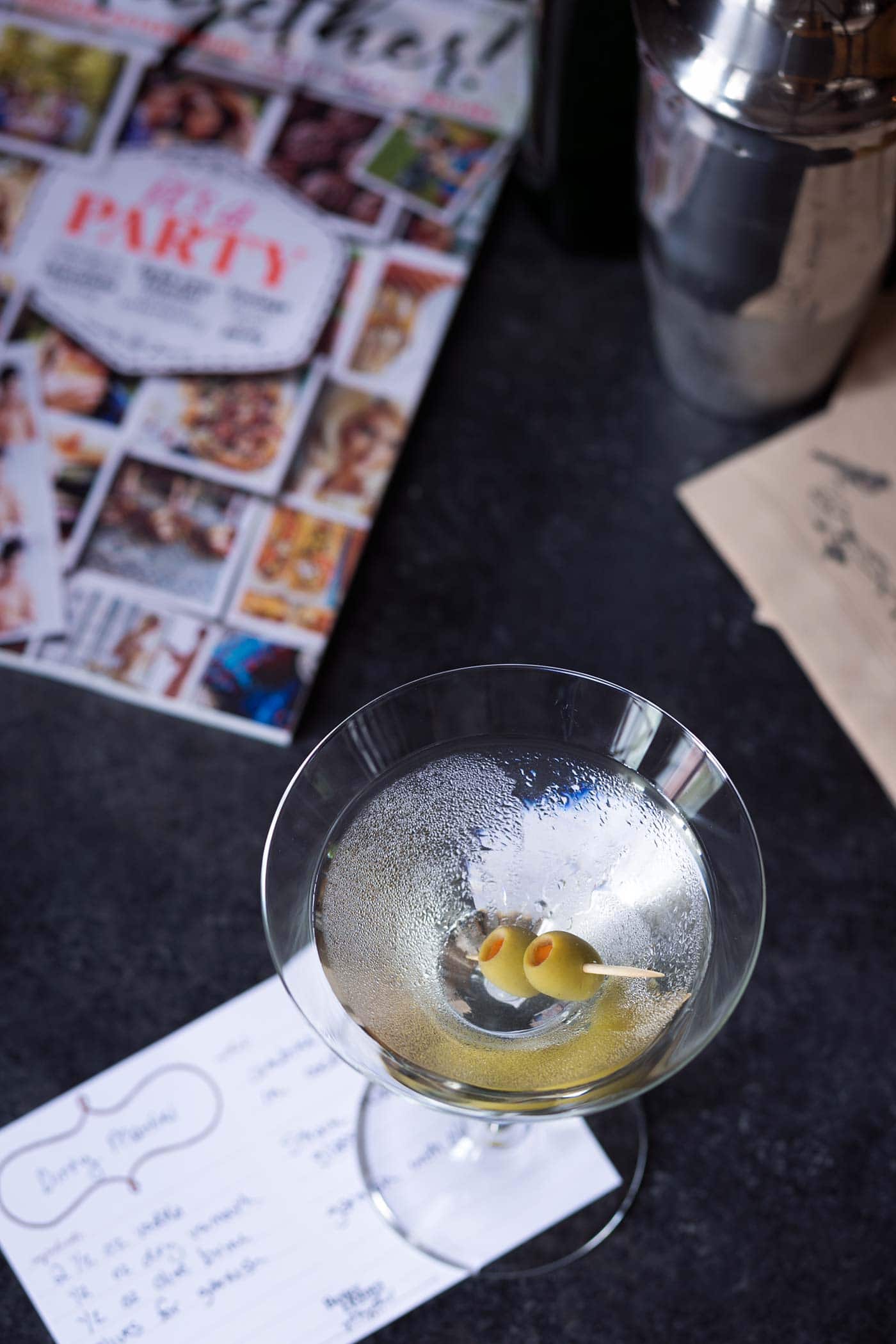 I like to keep ingredients for a few cocktails on hand when we have parties, and I can always quickly whip up a Classic or Dirty Martini for guests on demand. Learn how at SavorySimple.net