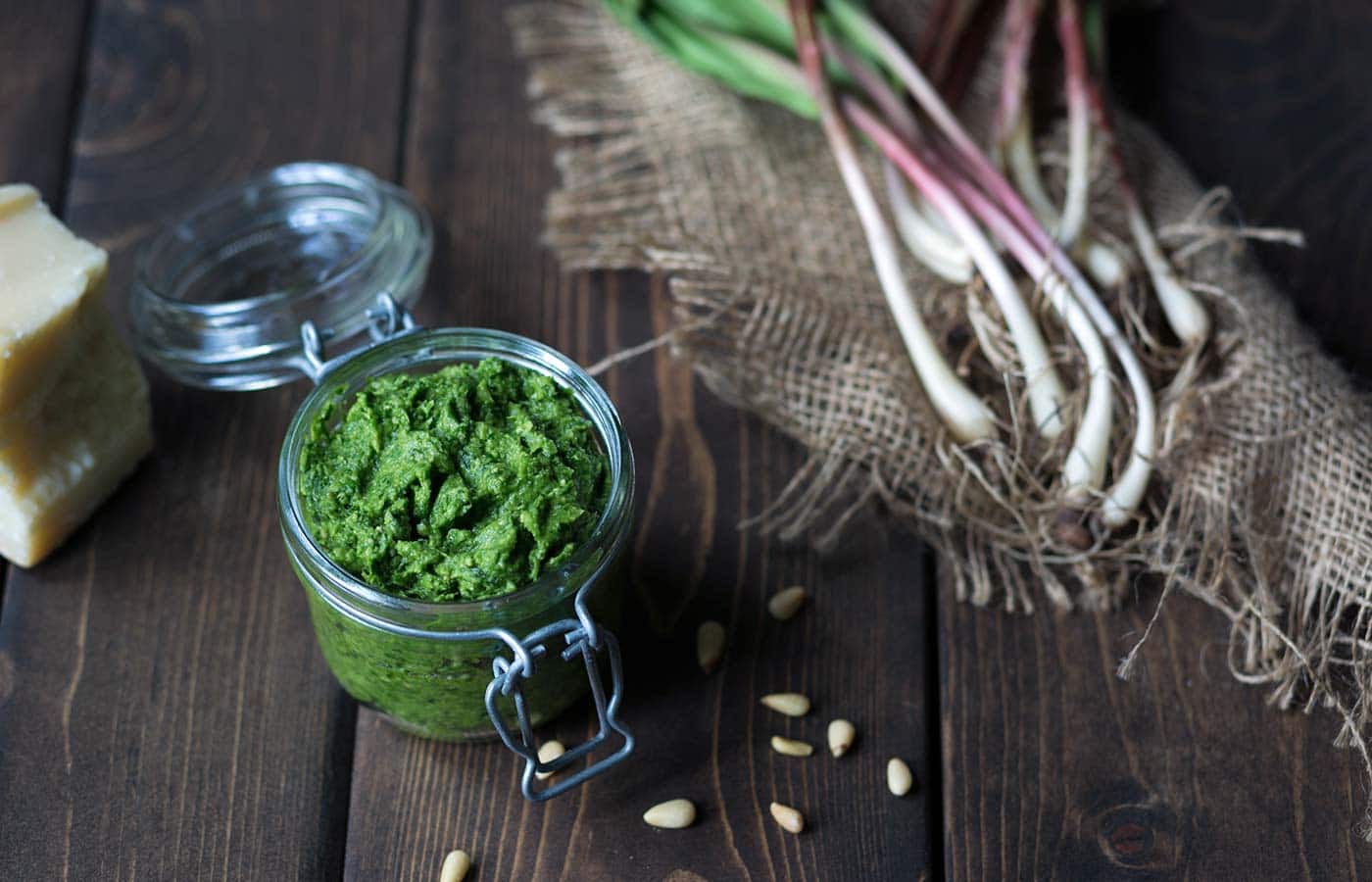 Ramp pesto in a jar (ramps food)