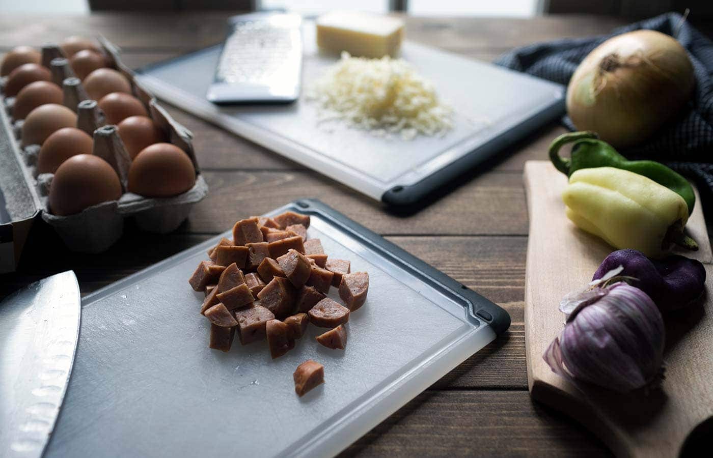 This Smokey Andouille Sausage Frittata is a perfect breakfast for powering through the week! It’s also a lovely weekend brunch option. SavorySimple.net
