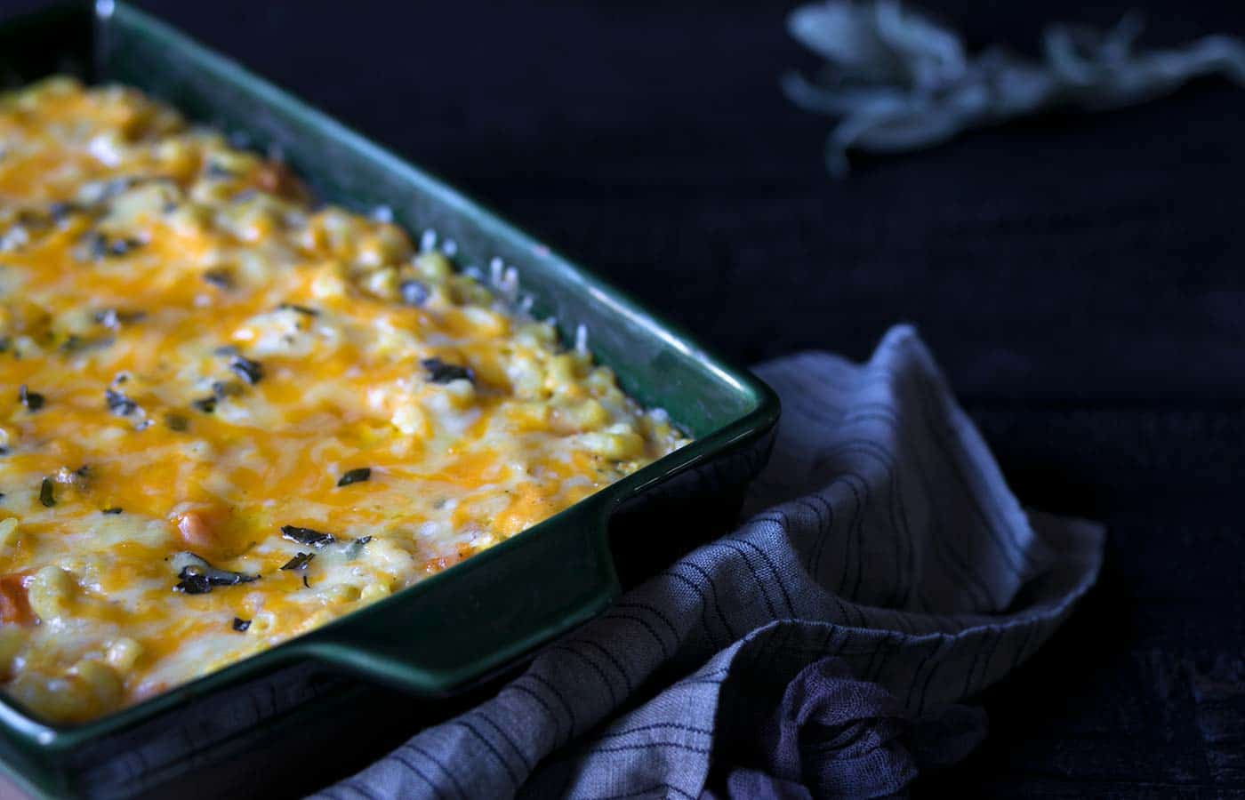 This Baked Butternut Squash Macaroni and Cheese is perfect for holiday parties and any cozy winter meal! Get the recipe from Savory Simple.