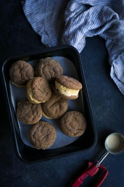 You NEED these Gingerbread Pumpkin Ice Cream Sandwiches sandwiches from Alanna Taylor-Tobin’s new cookbook, Alternative Baker!