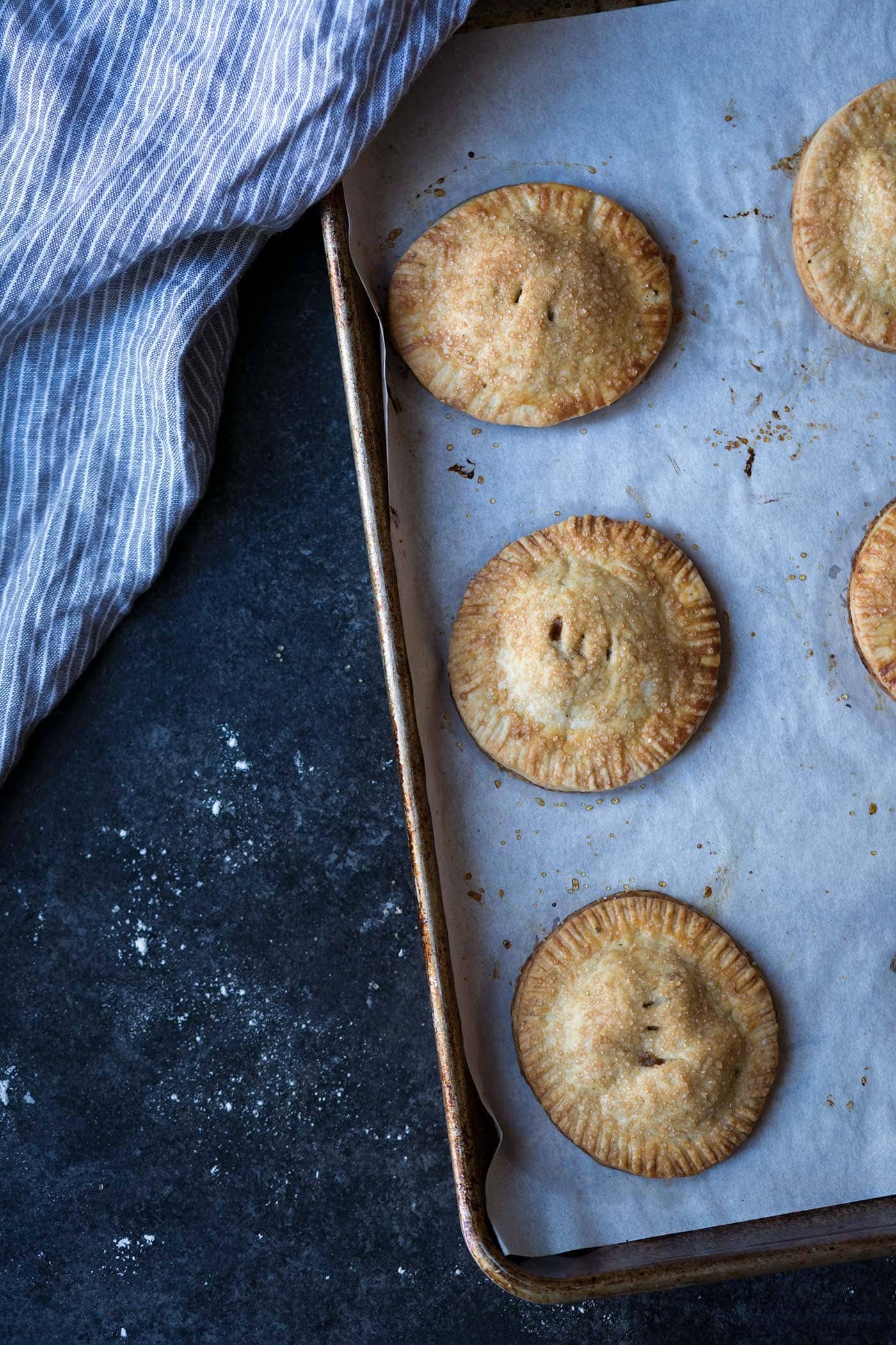 These apple hand pies have a delicate crust seasoned with fresh rosemary and thyme. They’re a fragrant treat that will make your kitchen smell amazing! SavorySimple.net