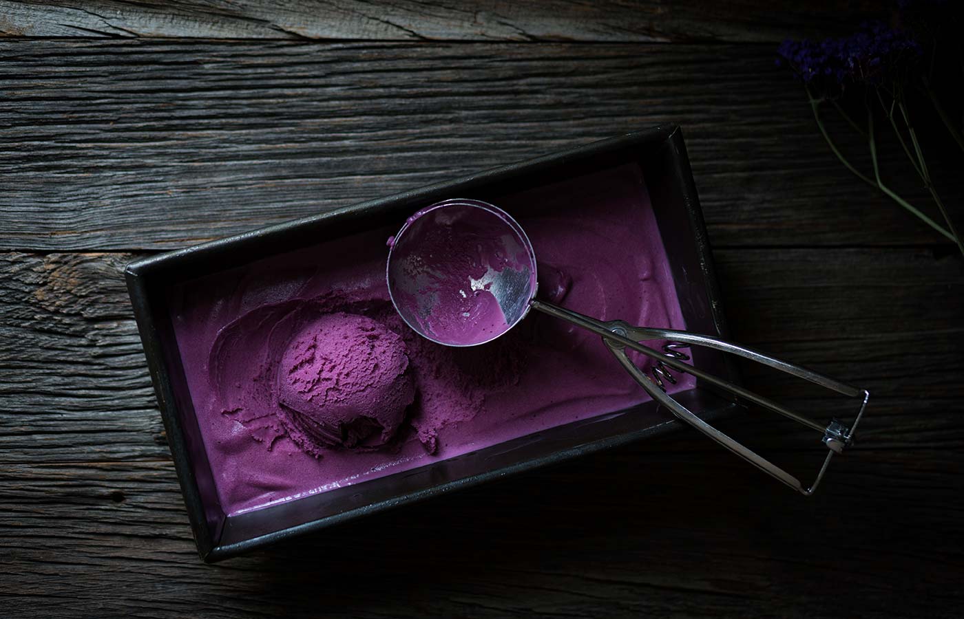 Wild Blueberry Curd Ice Cream is a decadent dessert with a gorgeous color. You need this in your life! Get the recipe from Savory Simple.