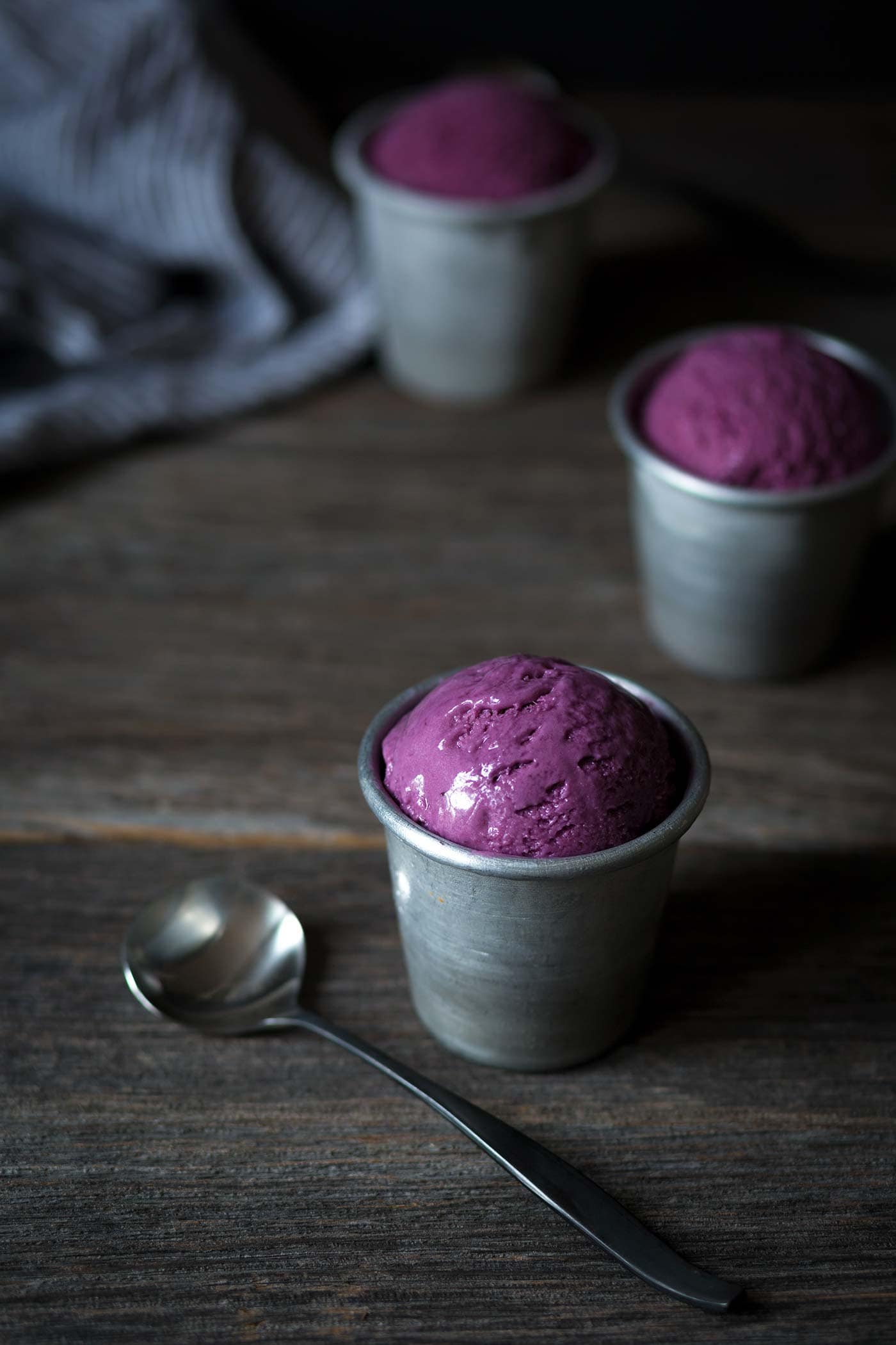 Wild Blueberry Curd Ice Cream is a decadent dessert with a gorgeous color. You need this in your life! Get the recipe from Savory Simple.