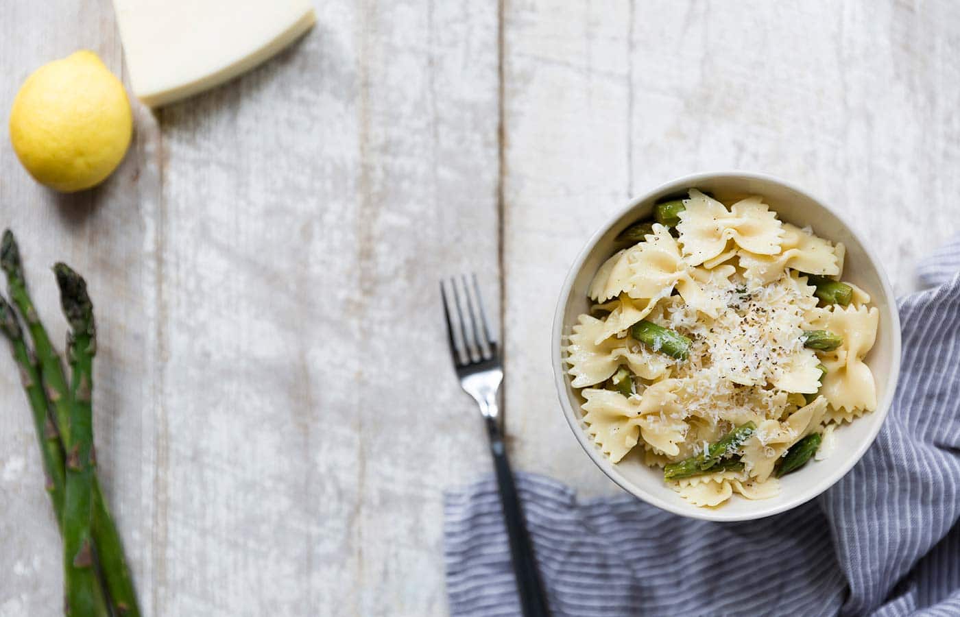 Pasta Salad with Asparagus, Asiago and Lemon is a light, seasonal side dish. Serve it at a barbecue or alongside a simple springtime dinner. SavorySimple.net