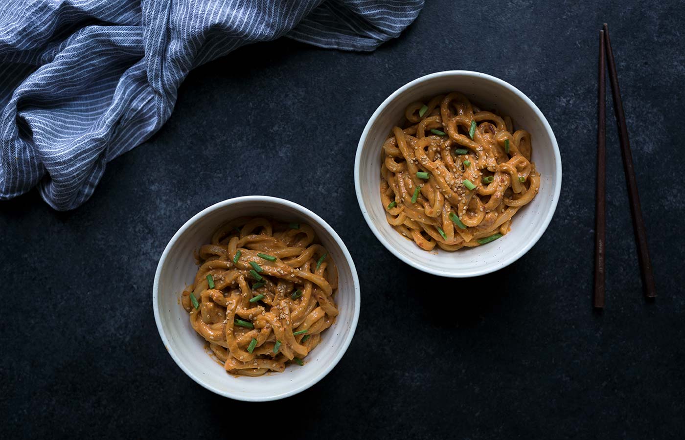 Short on time? These Spicy Cashew Butter Udon Noodles come together in 10 minutes! Get the recipe from Savory Simple.