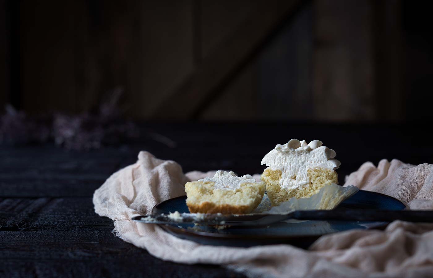 These Vanilla Maple Whiskey Cupcakes are a boozy delight, with a buttery maple center and a vanilla whiskey buttercream. Get the recipe from Savory Simple!