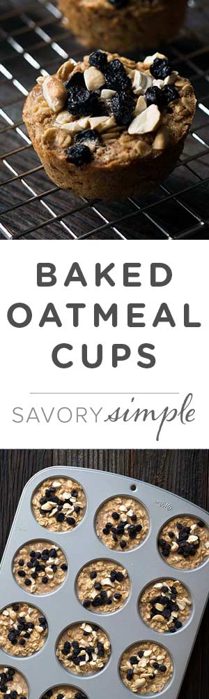 Baked Oatmeal Cups are wonderful for a quick breakfast or midday snack. They come together quickly and freeze beautifully. Get the recipe from Savory Simple.