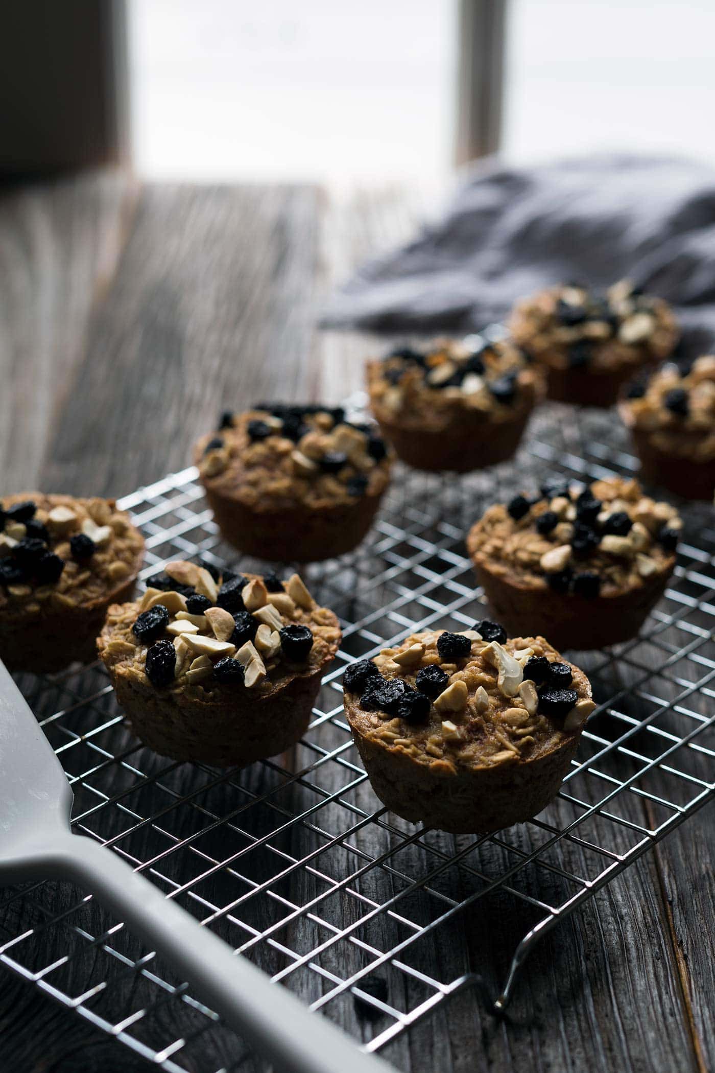 Baked Oatmeal Cups are wonderful for a quick breakfast or midday snack. They come together quickly and freeze beautifully so that you can easily store leftovers.