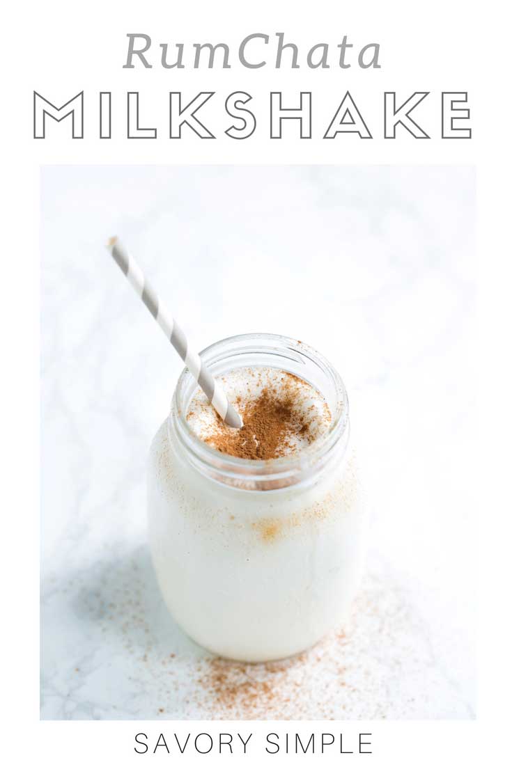 If you like horchata, you will LOVE this Vanilla RumChata Milkshake. It has a unique flavor that someone told me reminds them of Cinnamon Toast Crunch cereal. I'm always in the mood for a boozy milkshake, and this one is my favorite!