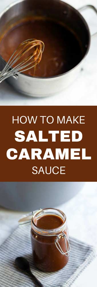 Salted Caramel Sauce is so easy to make at home! You can use it in a wide variety of desserts or as a topping drizzled over ice cream! 