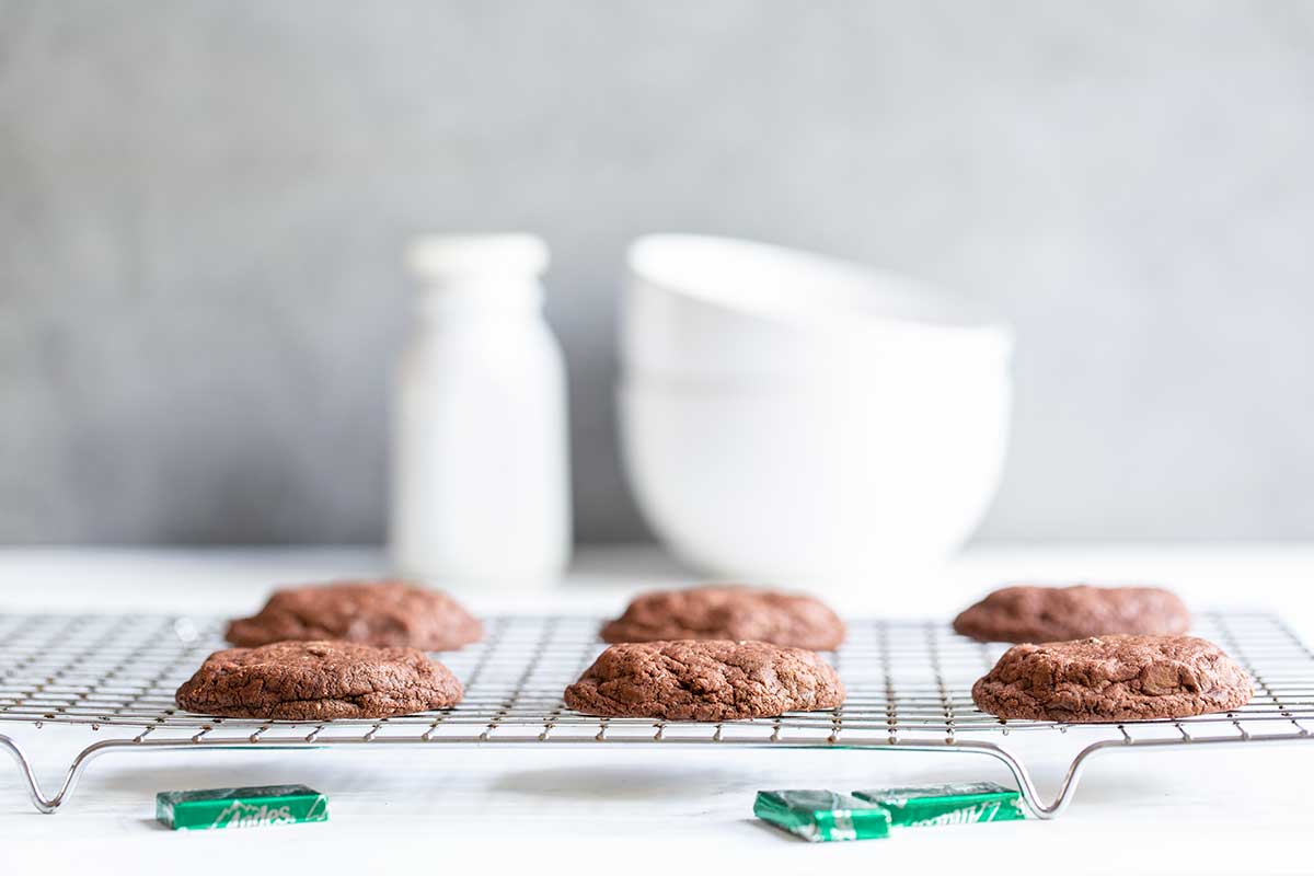 Side view of chocolate cookies