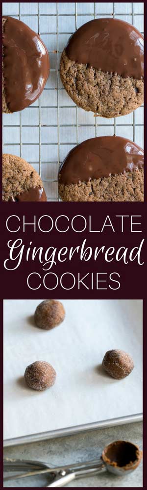 Soft Gingerbread Cookies with Chocolate are perfect for serving at holiday parties or giving away as gifts! They’re just the right balance of soft and chewy.