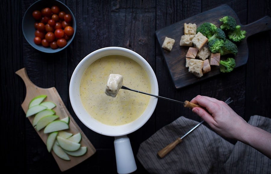 An assortment of fondue dippers.