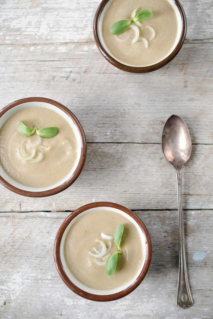 A photo of cream of mushroom soup