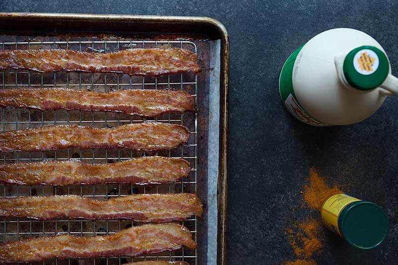 Ingredients for maple bacon.