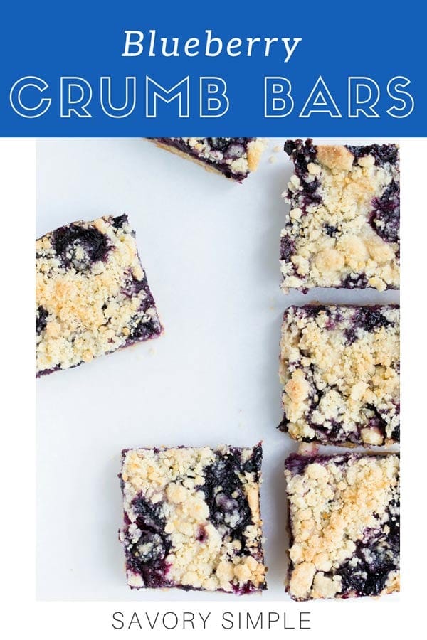 These delicate blueberry bars are loaded with blueberries! Flaky shortbread dough is used for both the topping and crust. Lemon juice & zest add brightness. If you’re looking for a blueberry crumb bars recipe, look no further! #blueberry #blueberries #recipe #crumb #bars