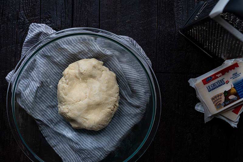 Pie dough in a bowl.