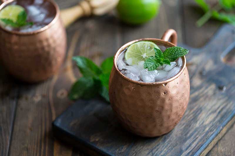 copper mug with moscow mule recipe