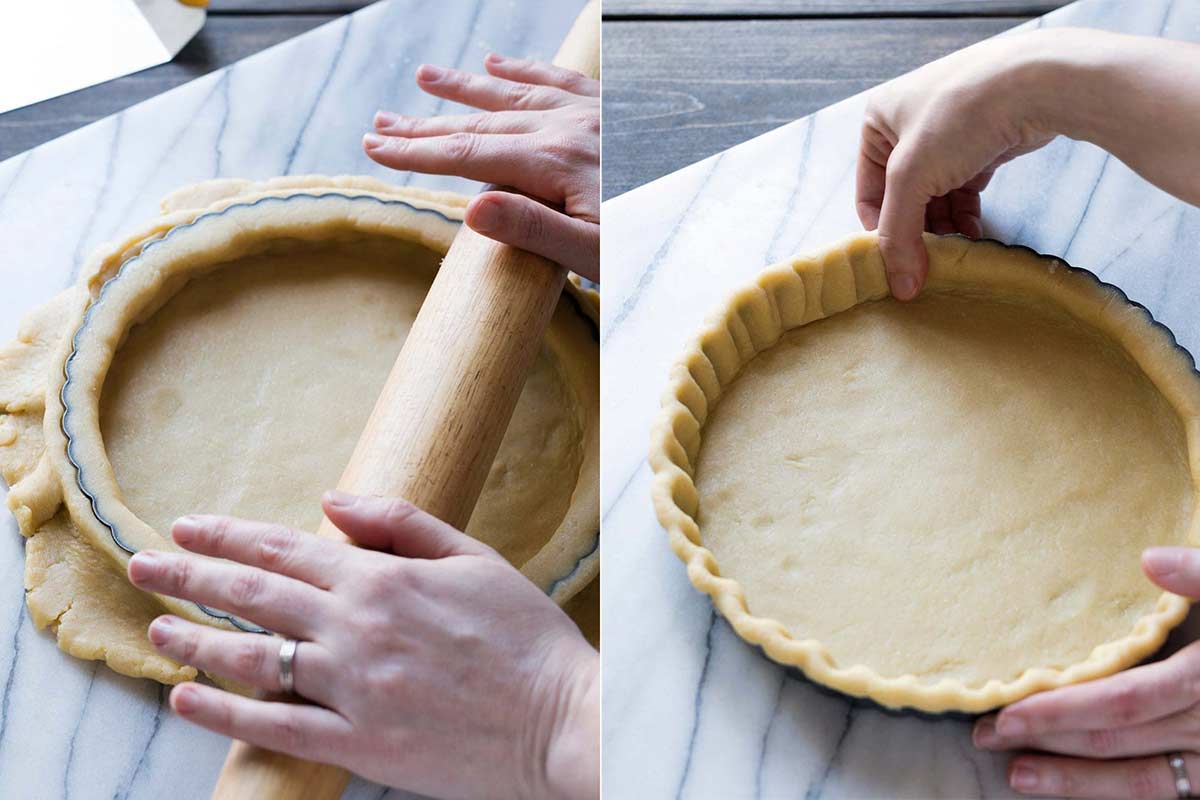 Shaping tart dough