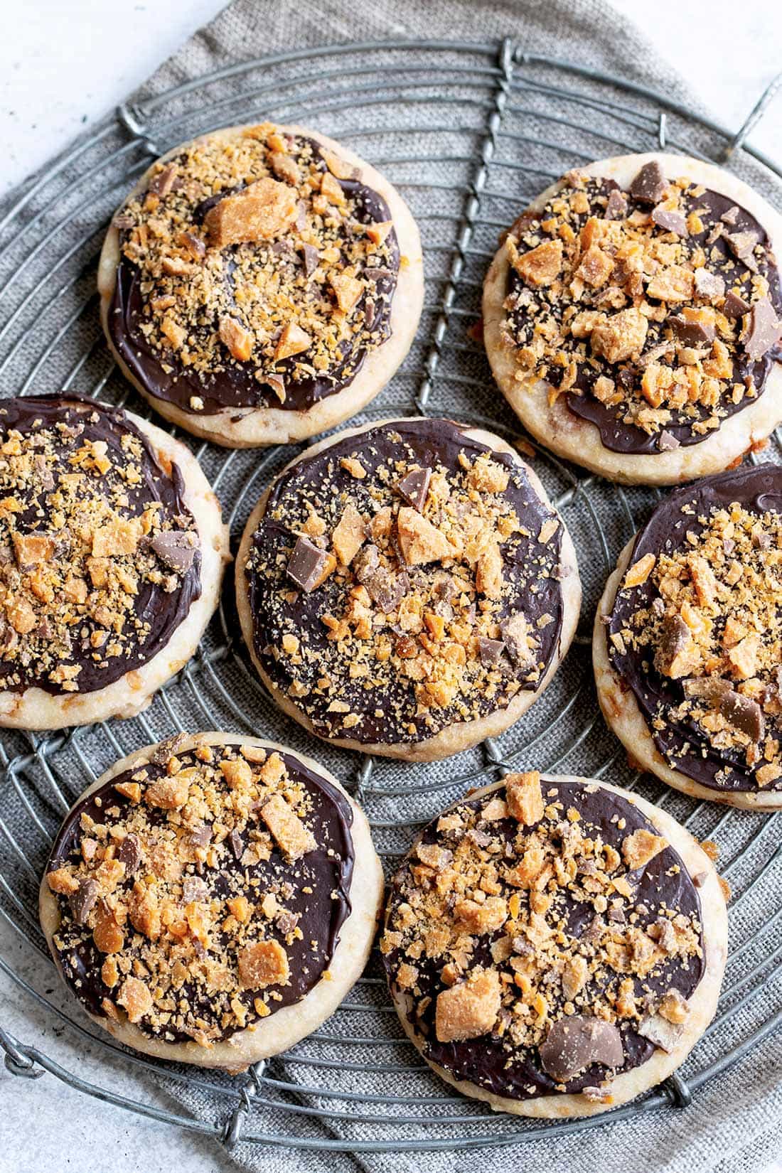 Macro shot of Butterfinger cookies