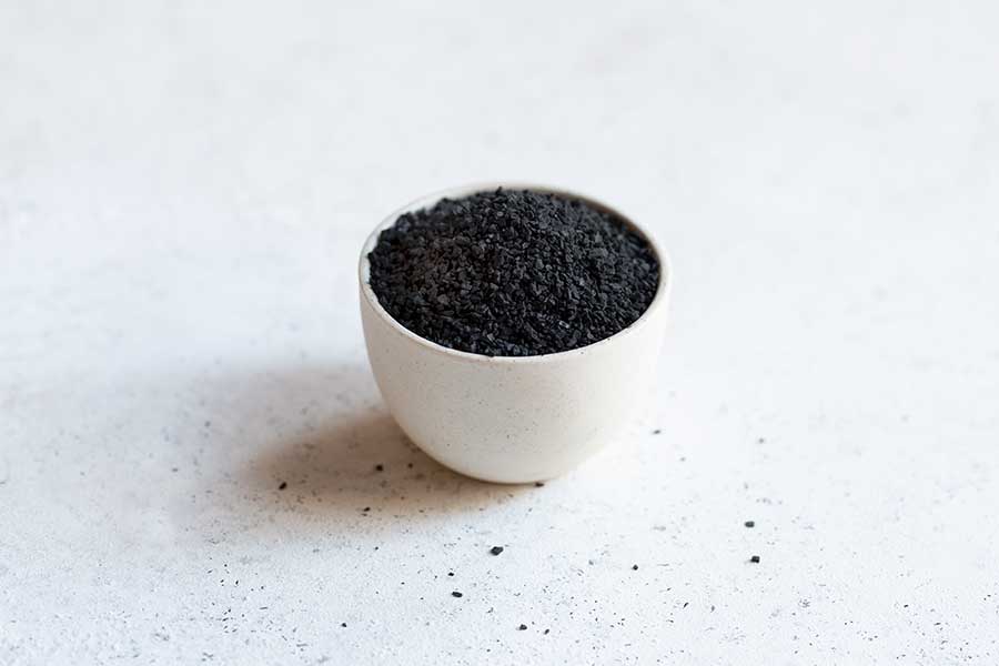 Black Lava Salt in a bowl