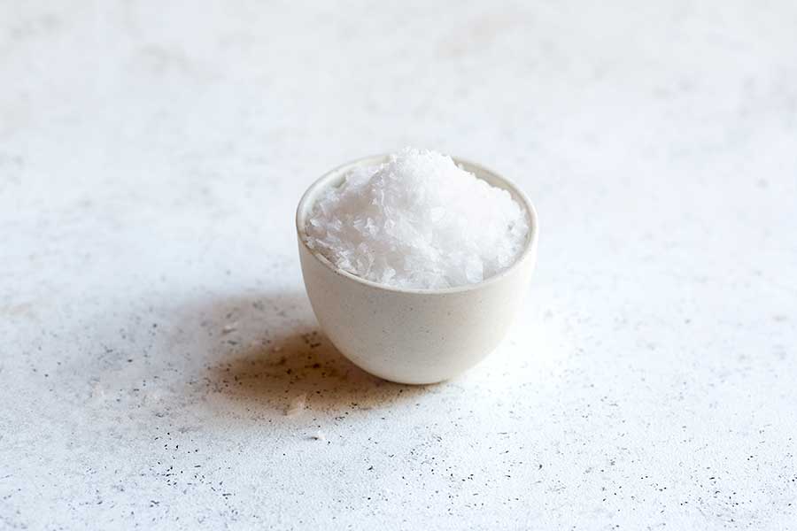 Finishing salt in a bowl, aka Fleur de sel