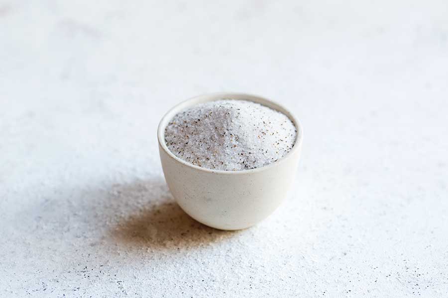 Truffle salt in a bowl