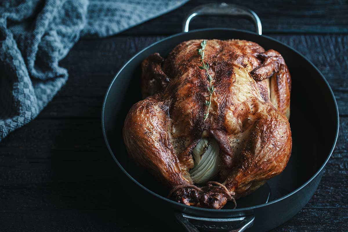 Buttermilk chicken garnished