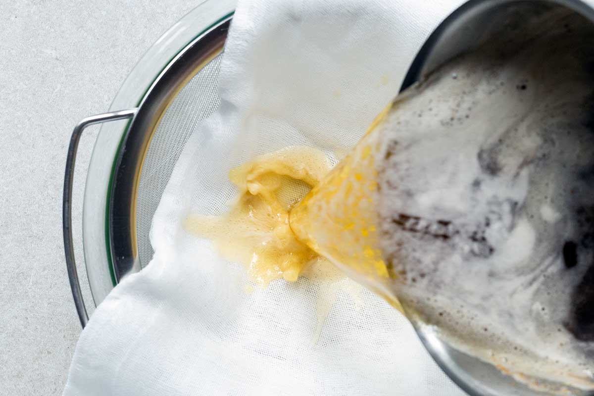 Straining butter