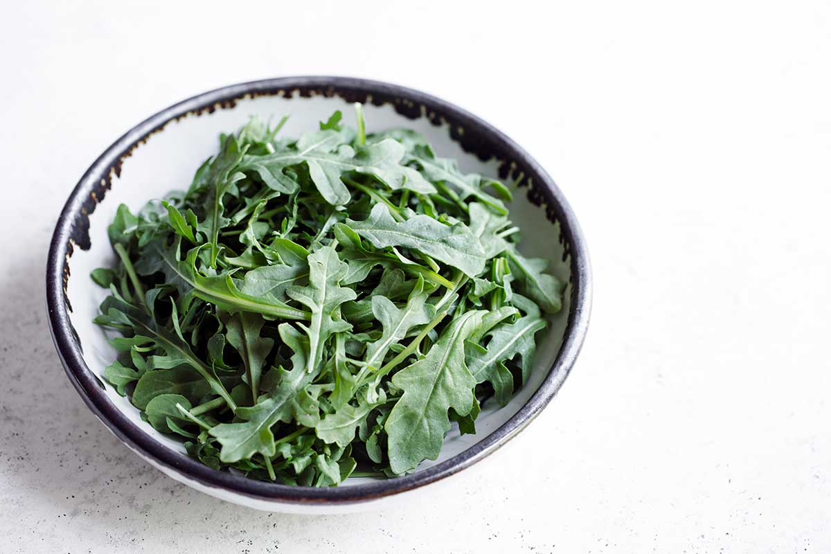 Baby arugula in a bowl