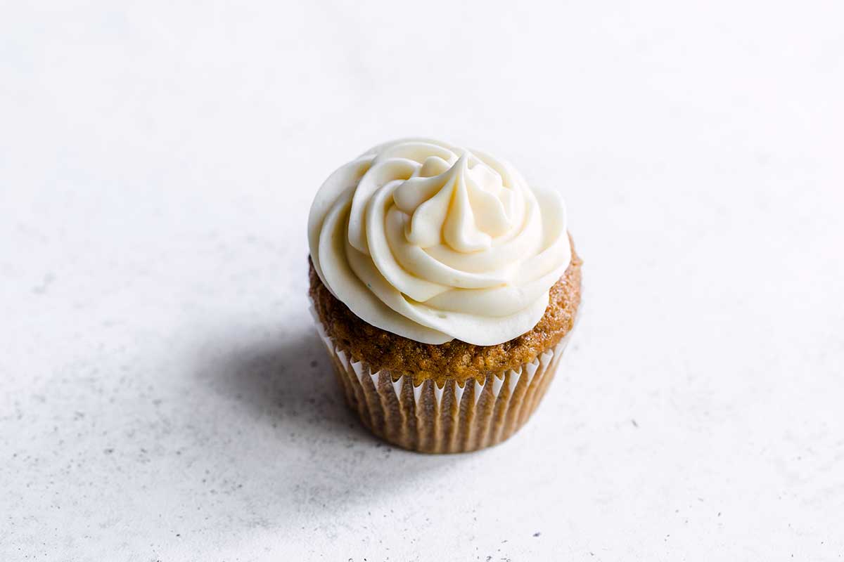 A single carrot cupcake