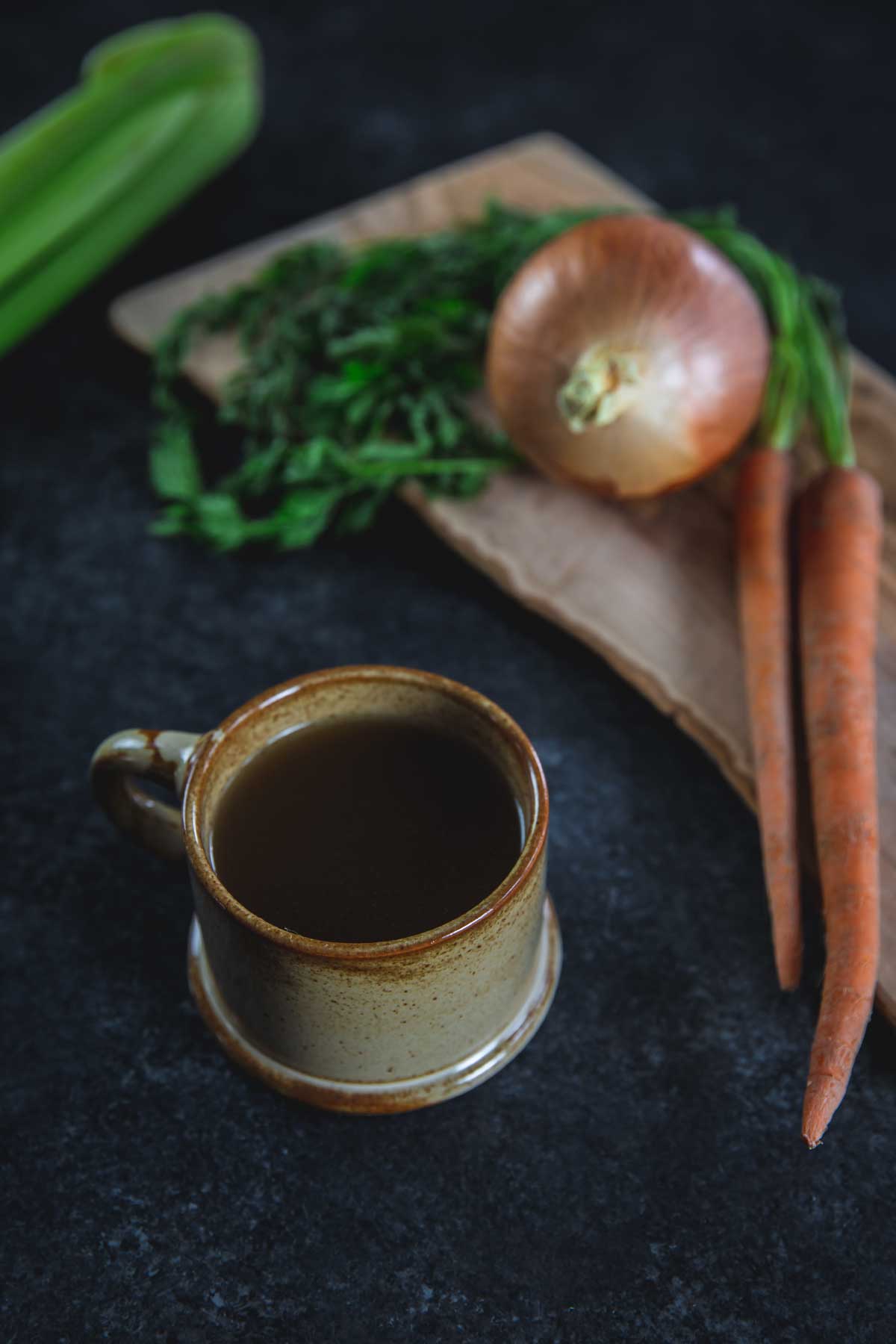 Slow Cooker Bone Broth in a mug