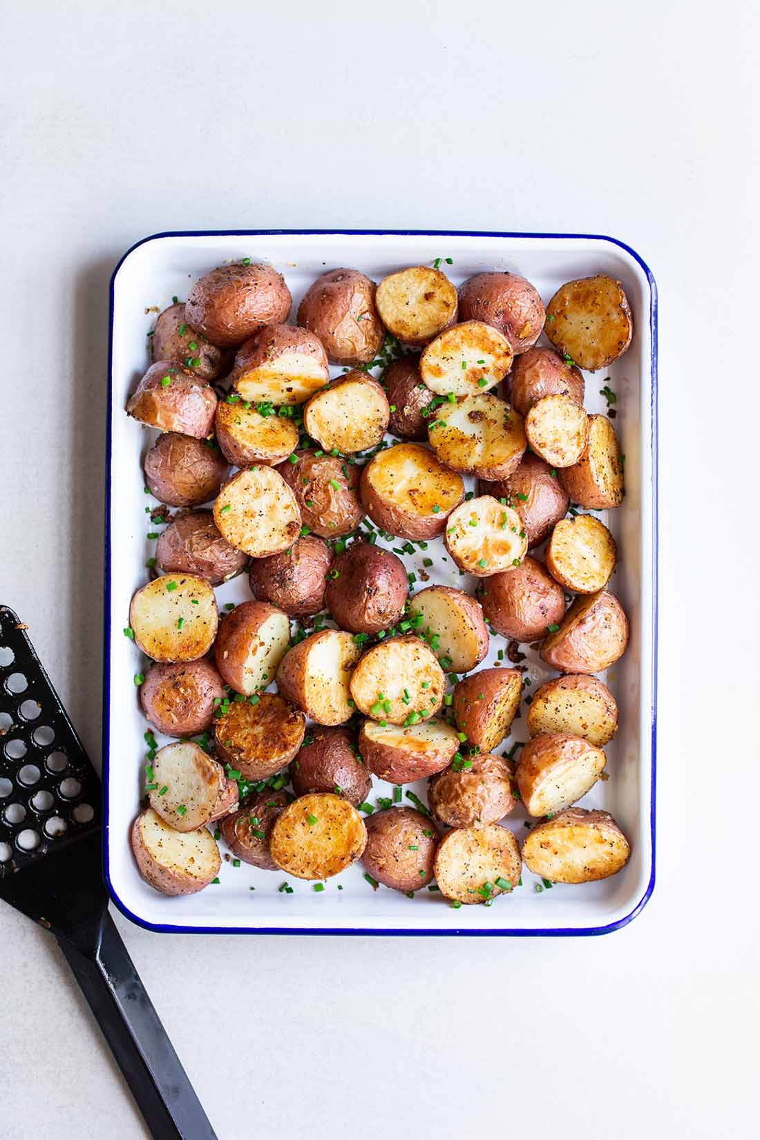 Oven-Roasted Potatoes overtop shot