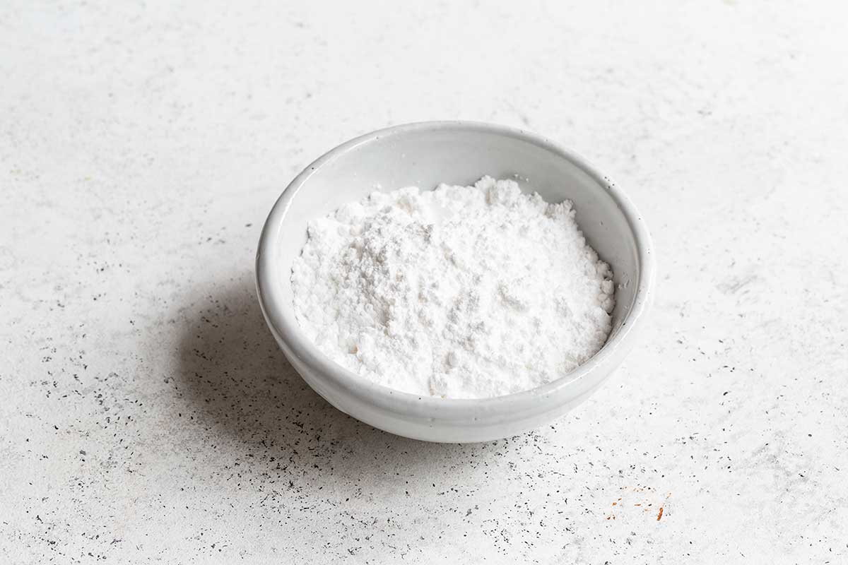 Powdered sugar in a bowl