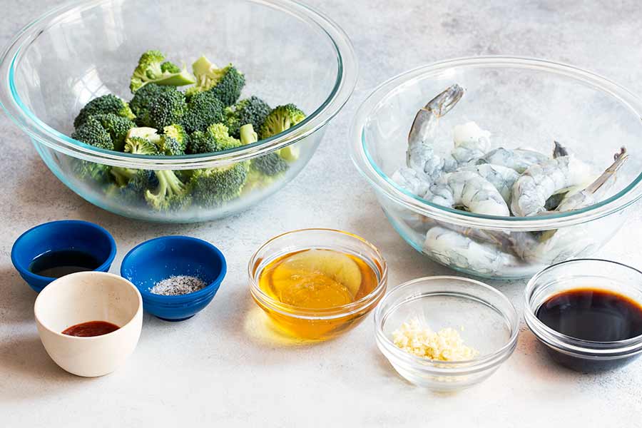 ingredients for honey garlic shrimp