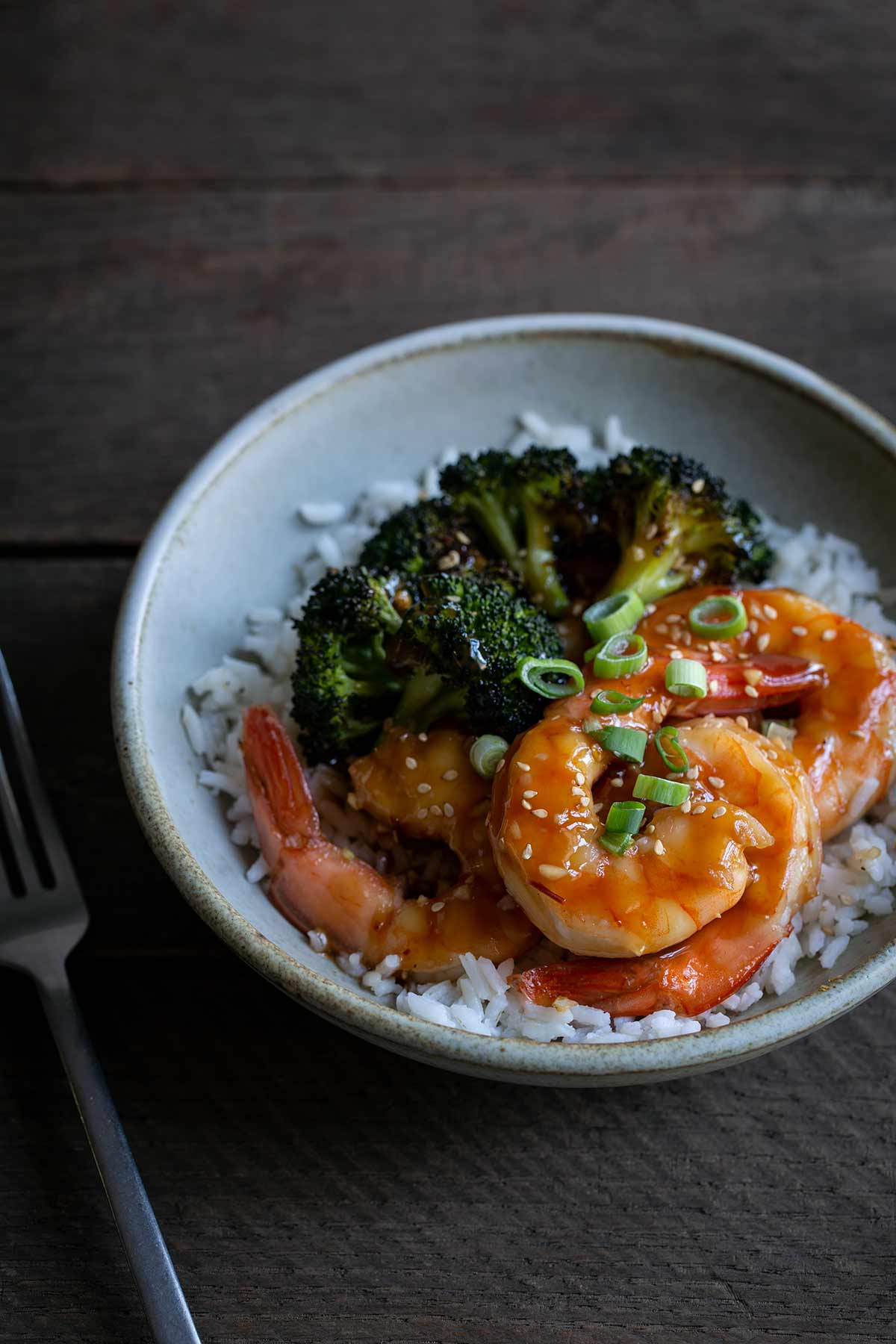 Honey garlic shrimp recipe in a bowl