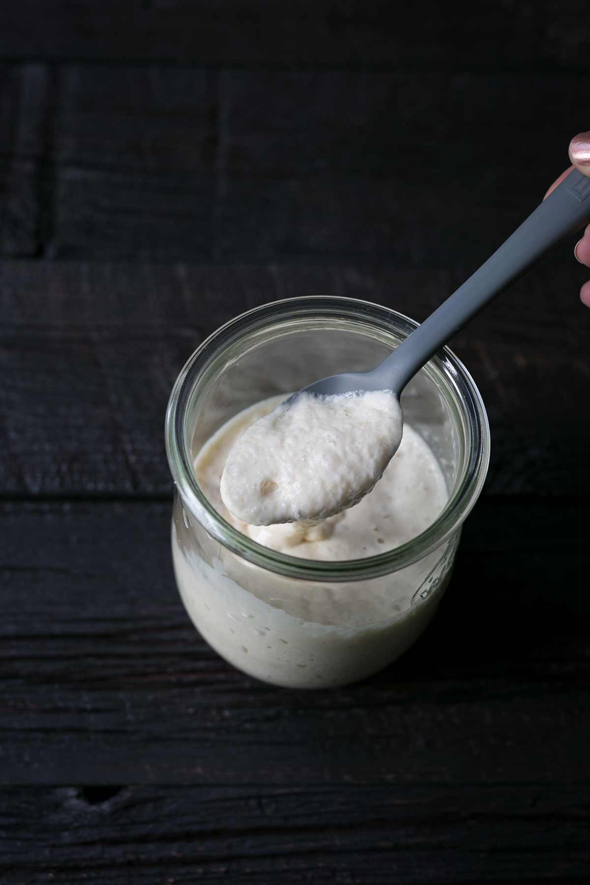 sourdough starter in a mason jar