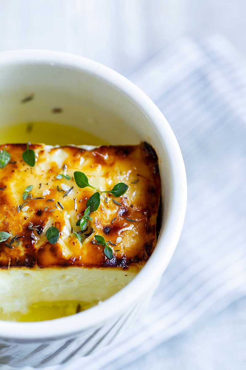 broiled feta topped with honey, thyme and za’atar